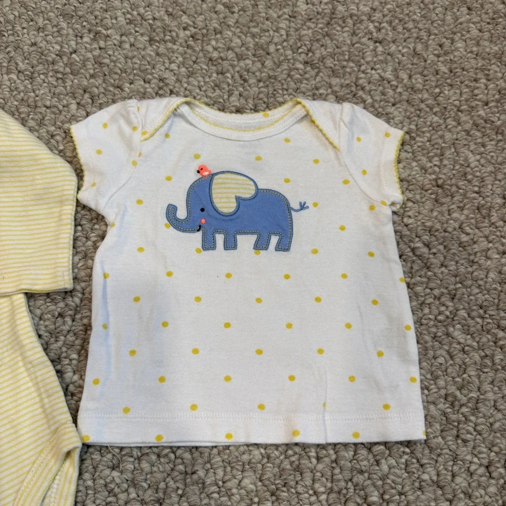 Carters‎ Baby Girls Elephant Bodysuit Shirt Leggings Set Size 3-6 Months